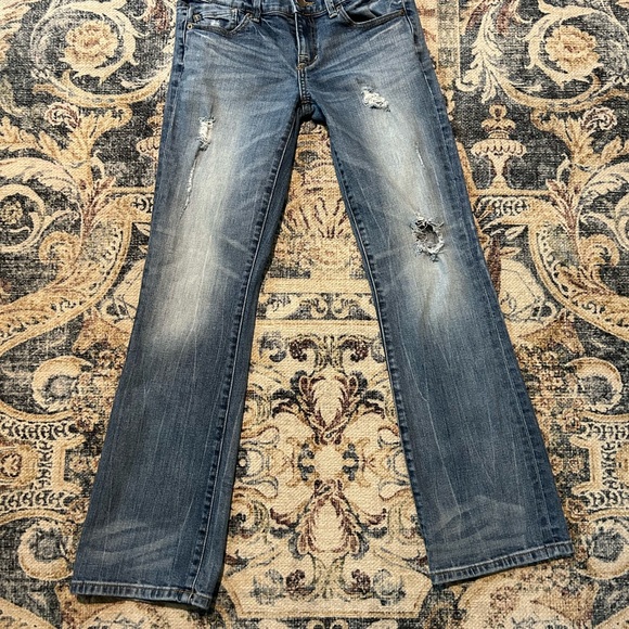 London Jeans Denim - London Jeans Distressed Boot Cut Jeans